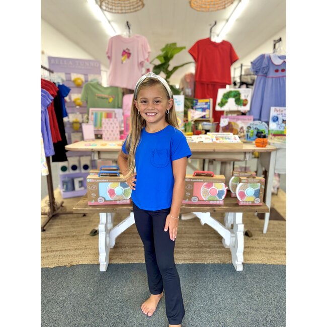 Mila & Rose Royal Blue Ruffle Pocket Tee