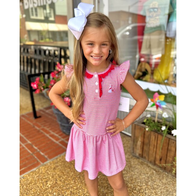 Itsy Bitsy Game Day Dress - Red