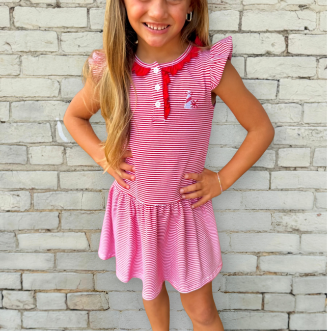 Itsy Bitsy Game Day Dress - Red