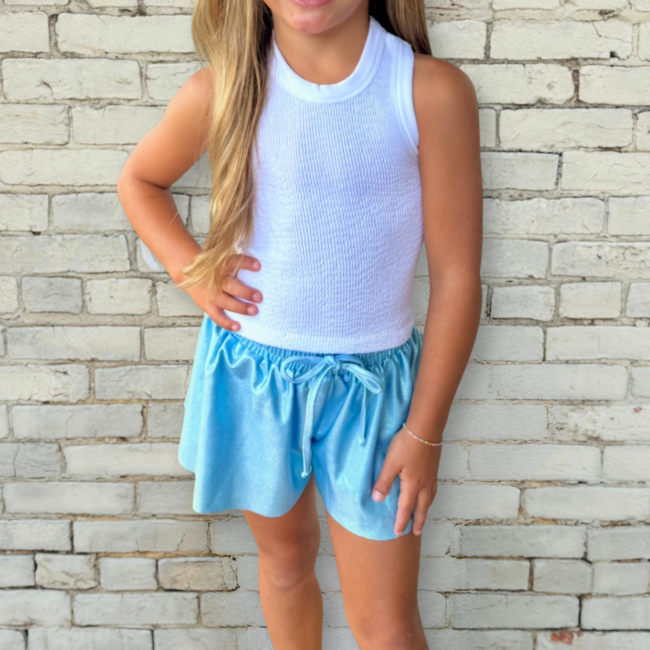 Azarhia Shimmer Butterfly Short in Light Blue