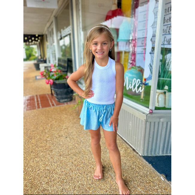Azarhia Shimmer Butterfly Short in Light Blue