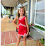 Azarhia Shimmer Cheer Suit in Red