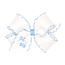 Wee Ones Grosgrain Bow with Millennium Blue Moonstitch Edge "Lil Sis" MEDIUM