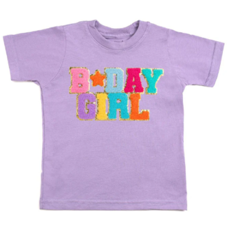 Sweet Wink Birthday Girl Patch Tee- Lavender