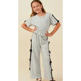 Hayden Girls Bow Trim French Terry Set