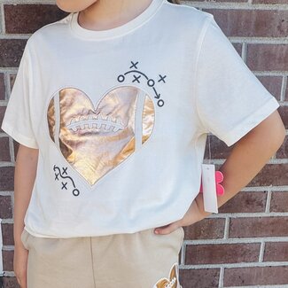 Paper Flower Football Heart Tee