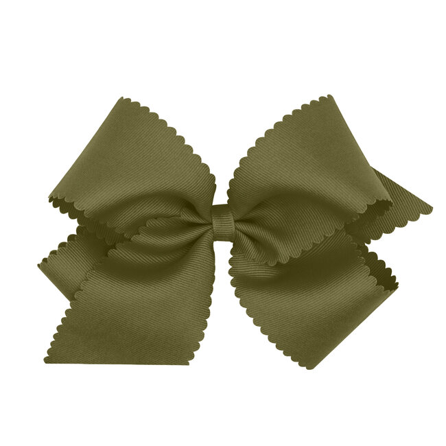 Wee Ones King Grosgrain Scalloped Edge Bow - SAGE
