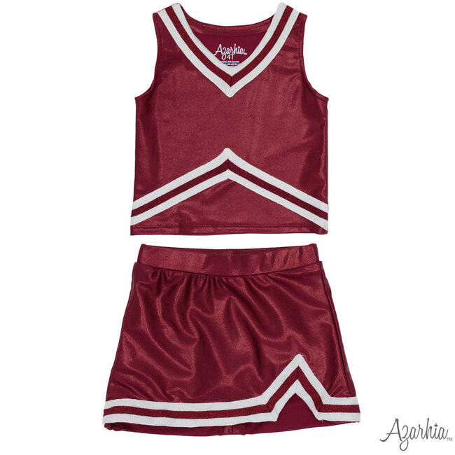 Azarhia Shimmer Cheer Suit in Maroon