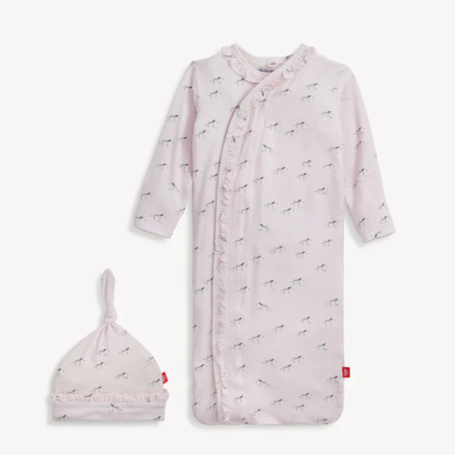 Magnetic Me Pink Savannah Plains Modal Gown+Hat w/ Ruffle