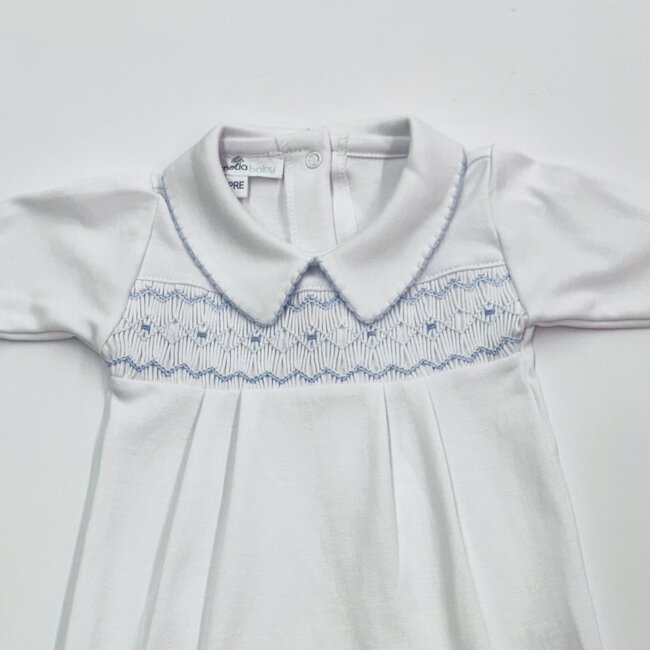 Magnolia Baby Landon's Classics Smocked Footie - Light Blue