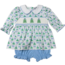 Three Sisters Christmas Tree Smocked Bloomer Set