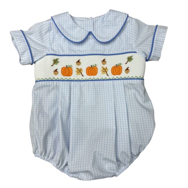 Three Sisters It's Fall Smocked Boys Bubble