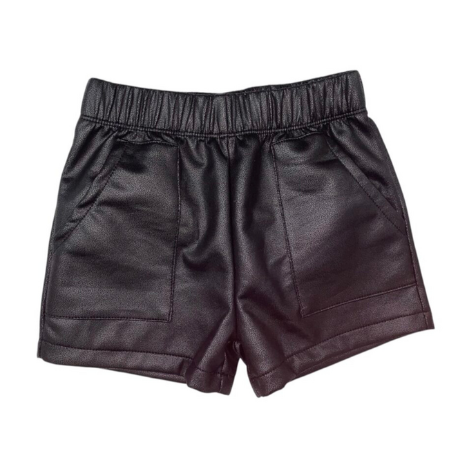 Emma Jean Faux Leather Shorts - Black
