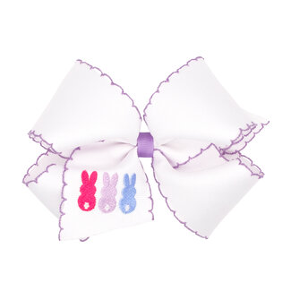 Wee Ones King Grosgrain Bows with Moonstitch Edge & Peeps Embroidery
