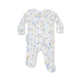 Angel Dear Sweet Rose Calico 2-Way Zipper Ruffle Back Footie