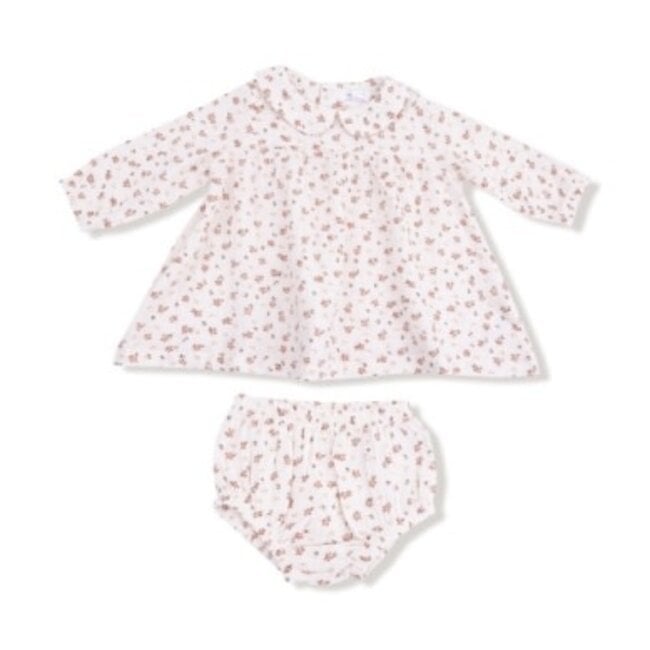 Angel Dear Carrie Floral Muslin Peter Pan Collar Dress + Diaper Cover