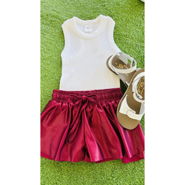 Azarhia Shimmer Butterfly Short in Maroon
