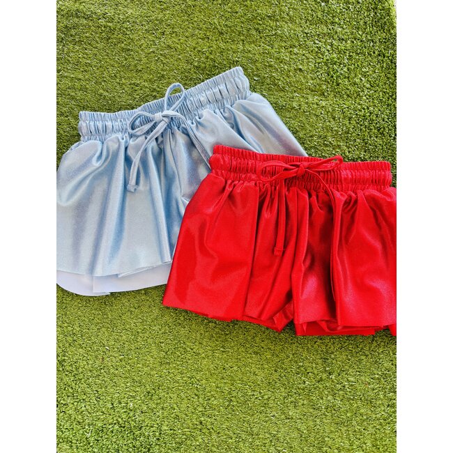 Azarhia Shimmer Butterfly Short in Red