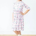 Mila & Rose Softly Blooming 3/4 Sleeve Pocket Twirl Dress