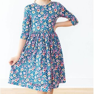 Mila & Rose Rainforest Blooms 3/4 Sleeve Pocket Twirl Dress