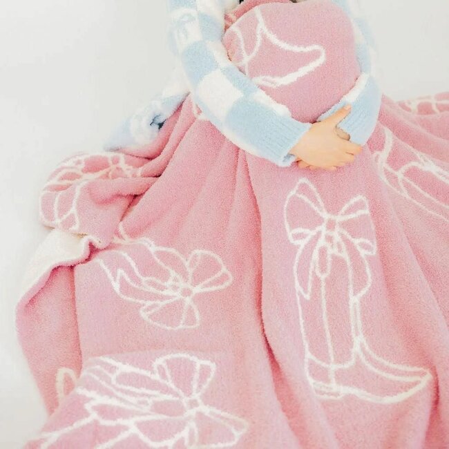 Mila & Rose Light Pink Cowgirl Cozy Blanket