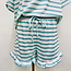 Stripe Crop Top & Ruffle Shorts Set in Mint