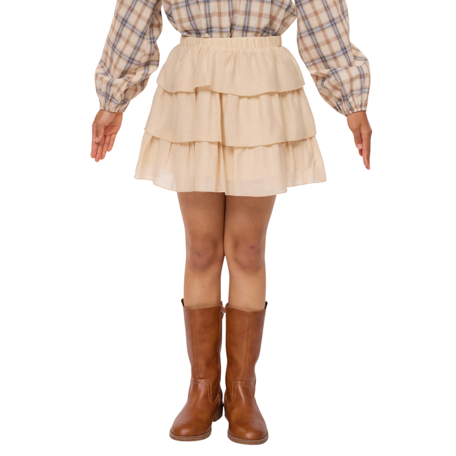 Sadie & Sage Soft Spirits Layered Mini Skirt in Cream