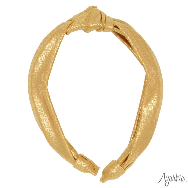 Azarhia Top Knot Headband in Gold Shimmer