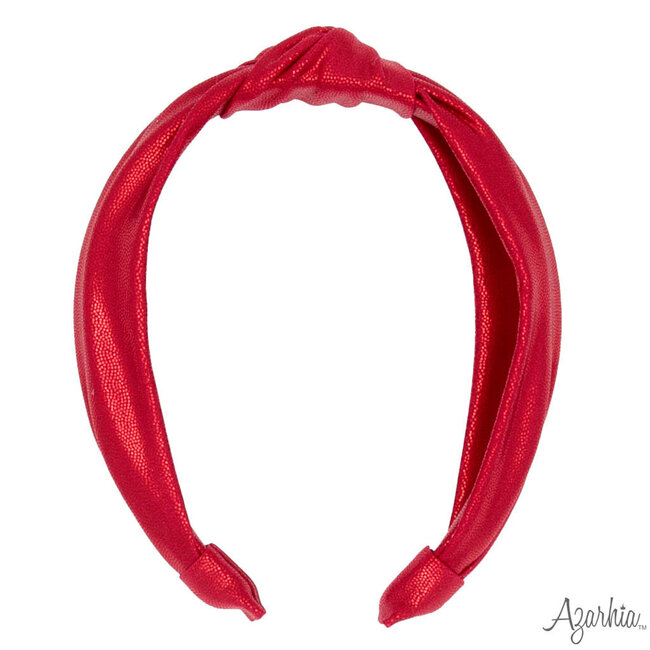 Azarhia Top Knot Headband in Red Shimmer