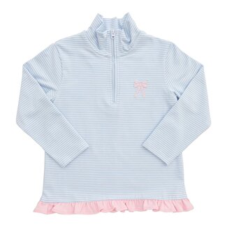 Itsy Bitsy Bow 1/4 Zip Ruffle Pullover