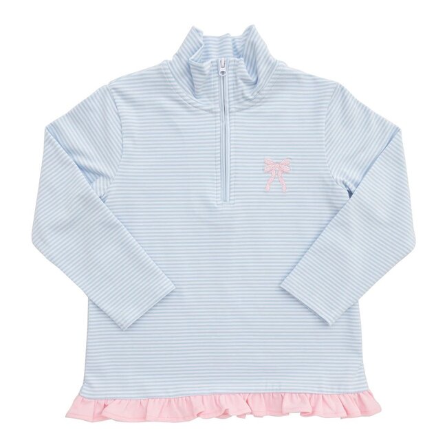 Itsy Bitsy Bow 1/4 Zip Ruffle Pullover