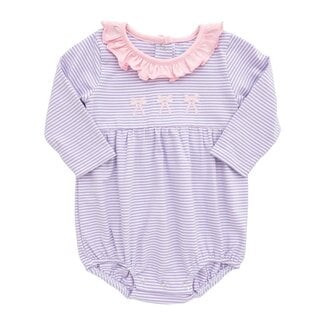 Itsy Bitsy LS Ruffle Collar Triple Bow Bubble