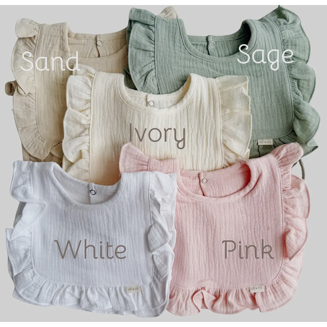Ali + Oli Muslin Cotton Ruffle Baby Bib
