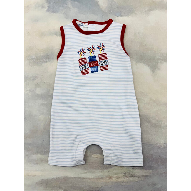 Magnolia Baby Pop! Boom! Bam!  Applique Short Playsuit