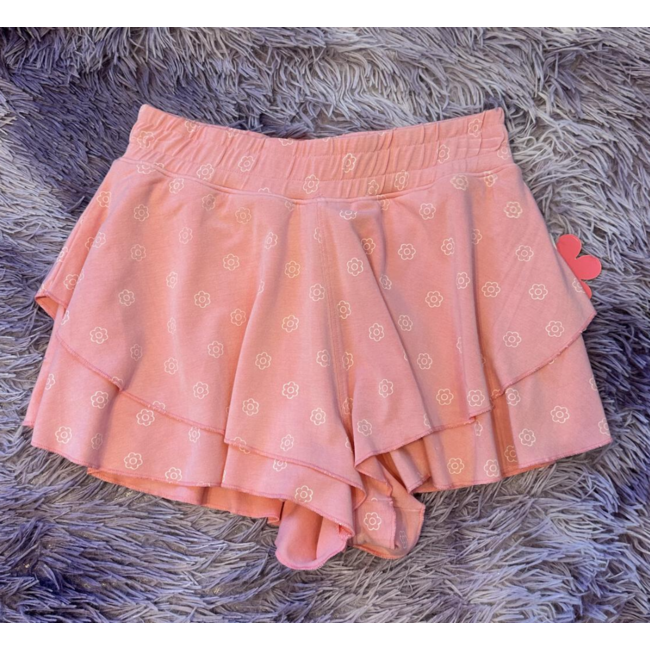 Paper Flower Candy Pink Floral Ruffle Short
