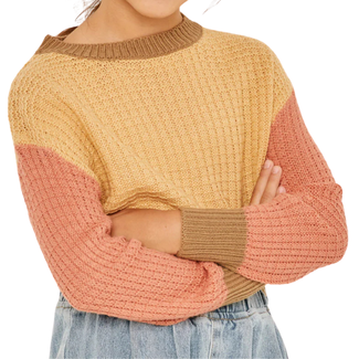 Hayden Girls Colorblock Waffle Knit Sweater