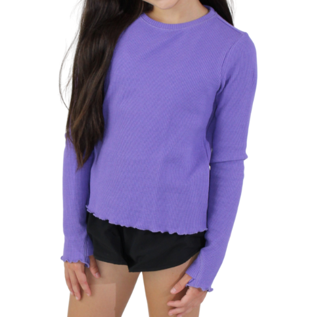 Paper Flower Paisley Purple Thumbhole Tee