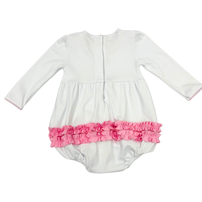 Magnolia Baby Precious Pumpkins Embroidered Ruffle Long Sleeve Bubble - Pink