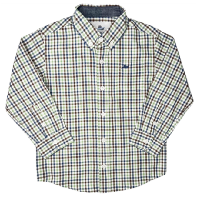 Southbound LS Dress Shirt Navy/Aspen Green