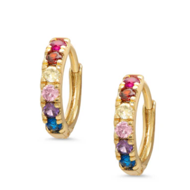 Lily Nily CZ Hoop Earrings - Multi (3mm)