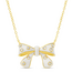 Lily Nily Bow Necklace with CZ - White