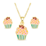 Lily Nily Cupcake Necklace & Earrings Set