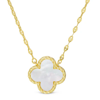 Lily Nily Mother of Pearl Clover Necklace