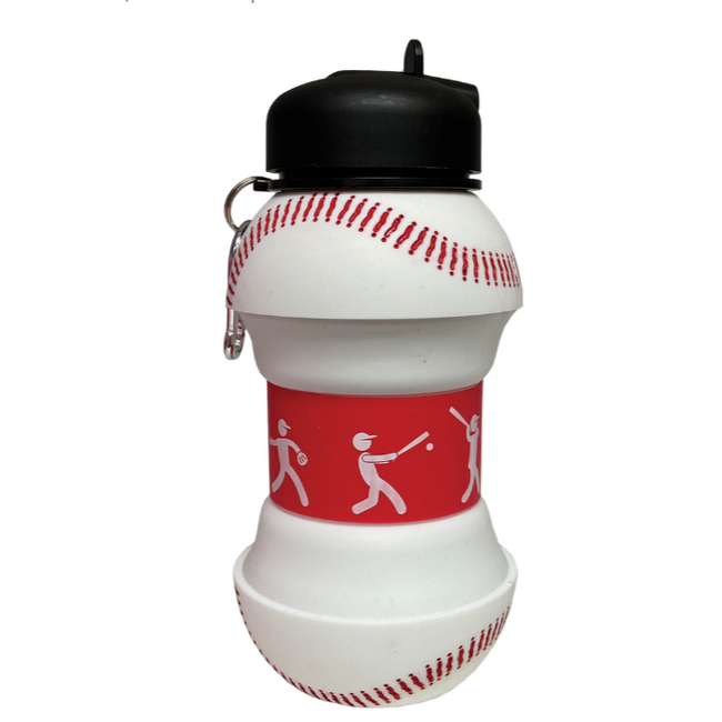 iScream Baseball Silicone Collapsible Water Bottle