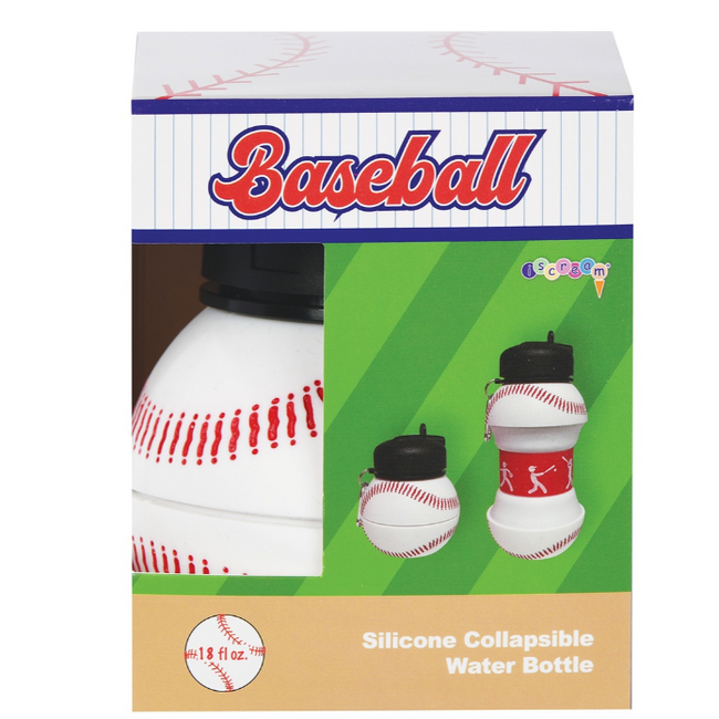 iScream Baseball Silicone Collapsible Water Bottle