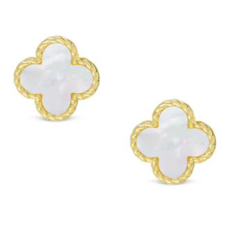 Lily Nily Mother of Pearl Clover Stud Earrings