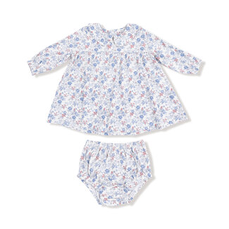 Angel Dear Country Girl Floral Peter Pan Collar Dress + Diaper Cover