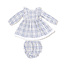 Angel Dear Blue Plaid Dress w/ Eyelet Hem + Diaper Cover