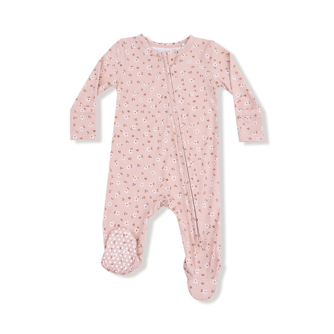 Angel Dear Carrie Floral Pink - 2 Way Zipper  Footie