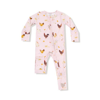 Angel Dear Pink Collector Chickens - 2 Way Zipper Romper